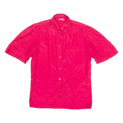ALKENA Womens Plain Shirt Red Silk M
