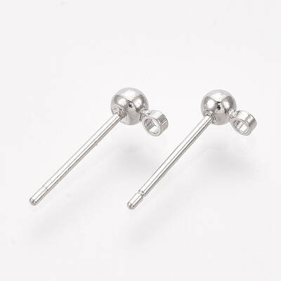 Brass Ball Stud Earring Findings