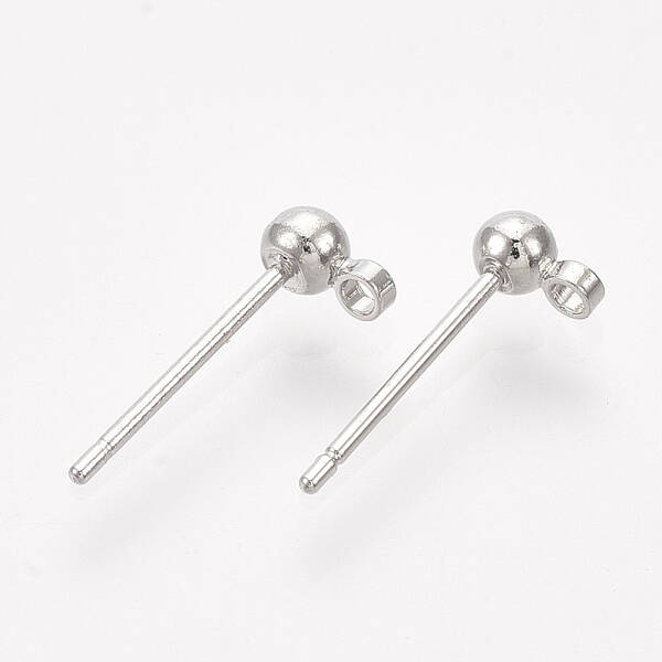 Brass Ball Stud Earring Findings