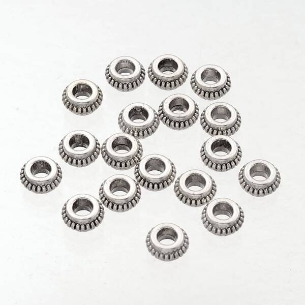 Donut Tibetan Silver Spacer Beads