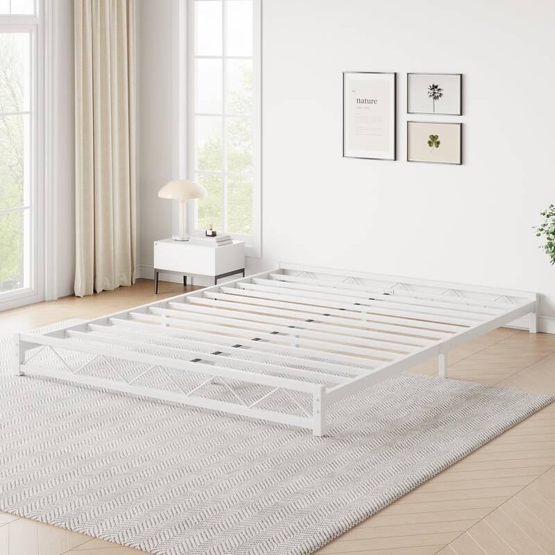 Garvee 6 Inch Queen Size Metal Platform Bed Frame with Wavy Pattern, Queen Bed Frame with Steel Slat Support, Mattress Founda...