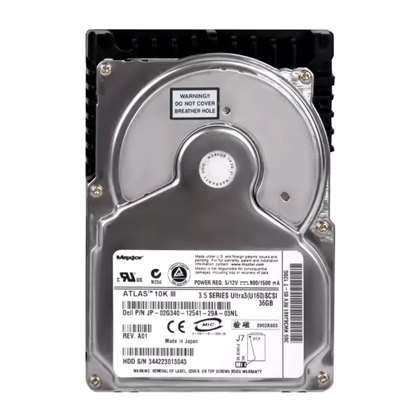02G340 Dell 36GB Ultra-160 SCSI 10000 3.5-inch Hard Drive