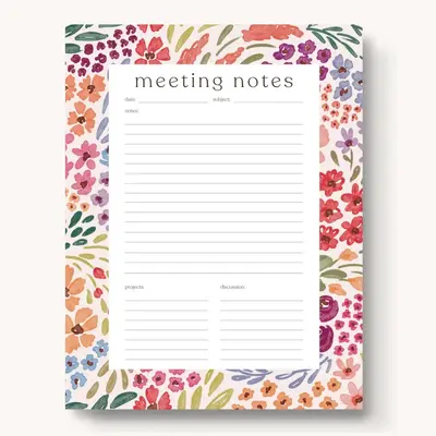 Meeting Notes notepad, Ideal for Organizing Meetings and Notes
