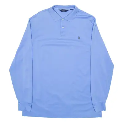 POLO RALPH LAUREN Mens Polo Shirt Blue Long Sleeve L