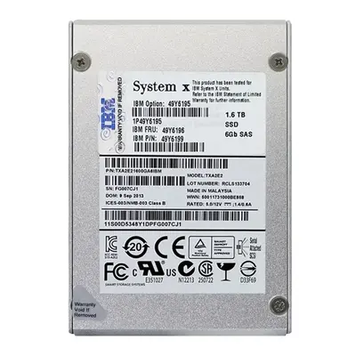 49Y6196 IBM 1.6TB Multi-Level Cell SAS 6Gb/s Hot Swappable 2.5-Inch Solid State Drive