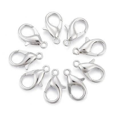 Platinum Plated Alloy Bracelet Lobster Claw Clasps