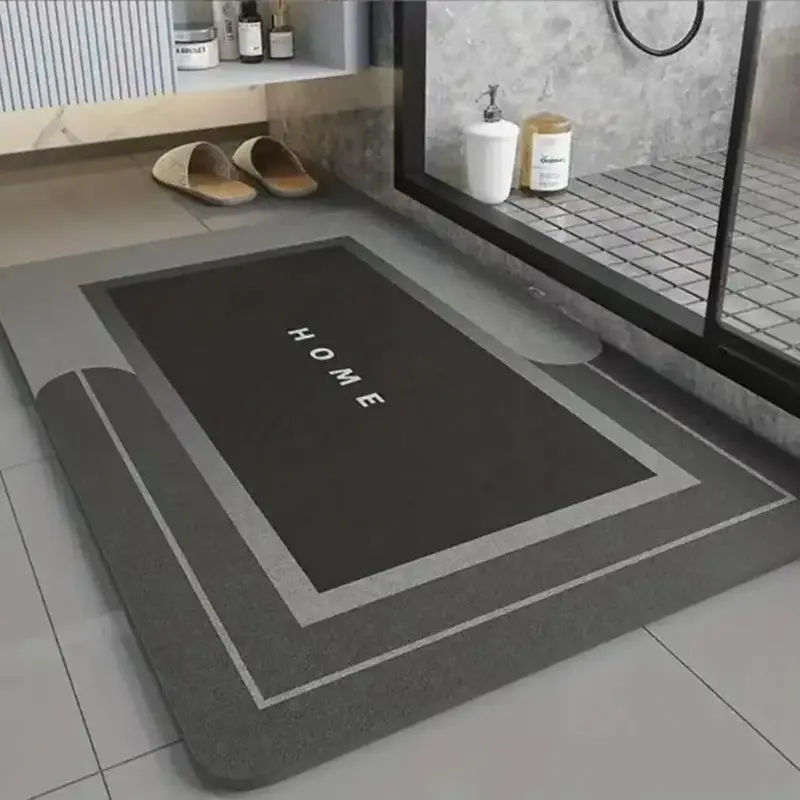 Diatom Mud Bathroom Mat, 1 Count Non-slip Bath Mats, Quick Drying Bathroom Rug, Multifunctional Carpets for Interior Home Ba...