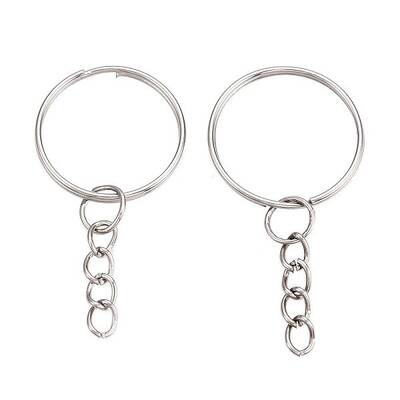 Iron Split Key Rings with Chain
