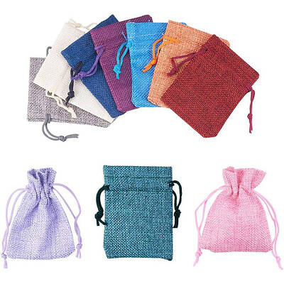 10 pcs Burlap Bags Drawstring Gift Bags