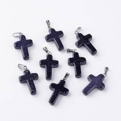 Synthetic Blue Goldstone Pendants