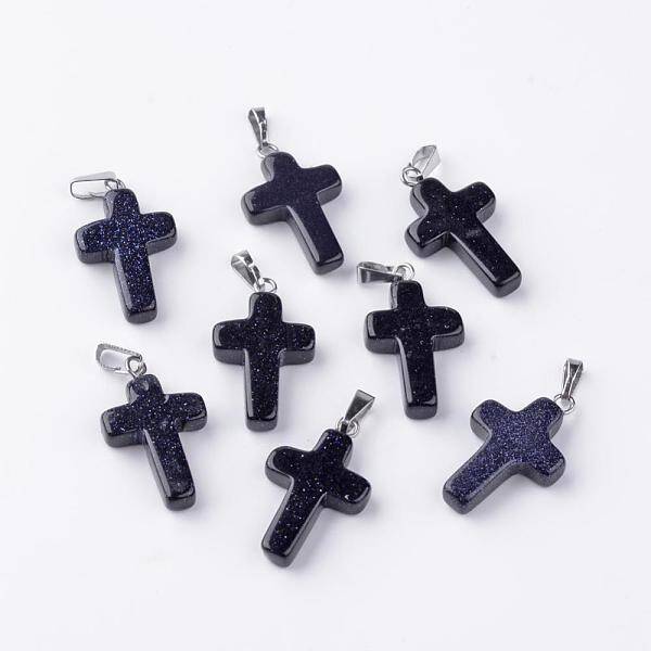 Synthetic Blue Goldstone Pendants