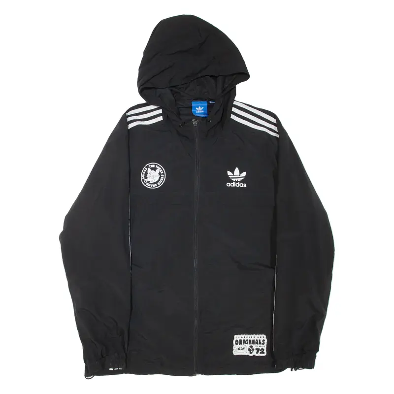 ADIDAS ORIGINALS Mens Jacket Black Hooded L