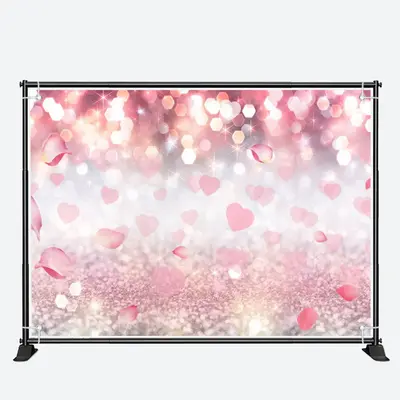 Glitter Heart Petal Bokeh Valentines Day Backdrop - Aperturee