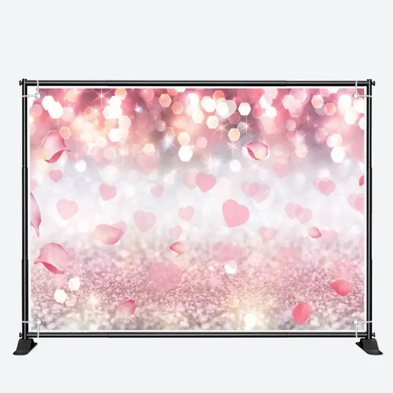 Glitter Heart Petal Bokeh Valentines Day Backdrop - Aperturee