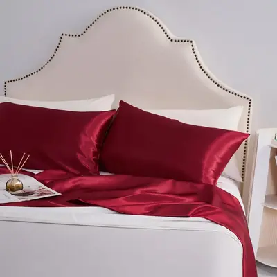 Solid Color Satin Pillowcase without Filler, 2 Counts Soft Comfortable Pillow Case, Comfy Bedding, Modern Luxury Style Pillow...