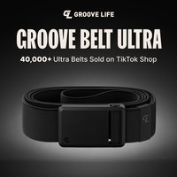 Groove Life Groove Belt Ultra - Black | Comfortable, Lightweight, Durable, Adjustable Stretch Belt for Men, Magnetic Curved P...