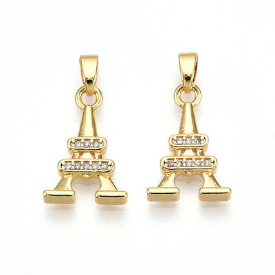 Brass Micro Pave Cubic Zirconia Pendants