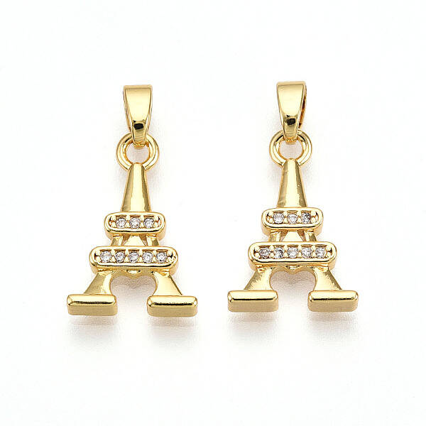 Brass Micro Pave Cubic Zirconia Pendants