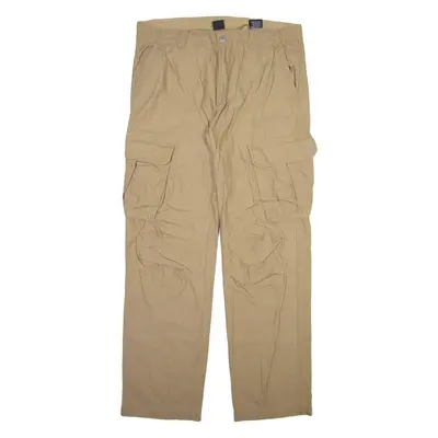 BRANDIT Cargo Mens Trousers Beige Relaxed Straight W38 L34