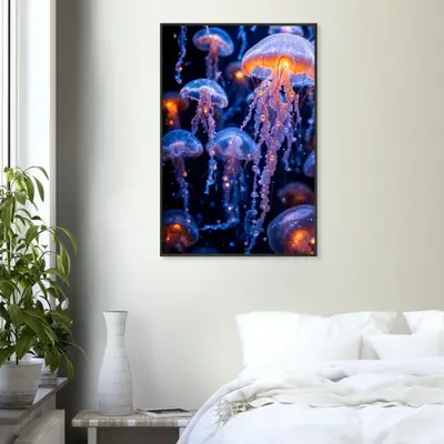 Dance of the Deep - Jellyfish in the Abyss Poster