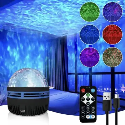 LED Starry Sky Projector Night Light, USB Powered LED Projector Light with Remote Control, LED Colorful Magic Ball Night Ligh...