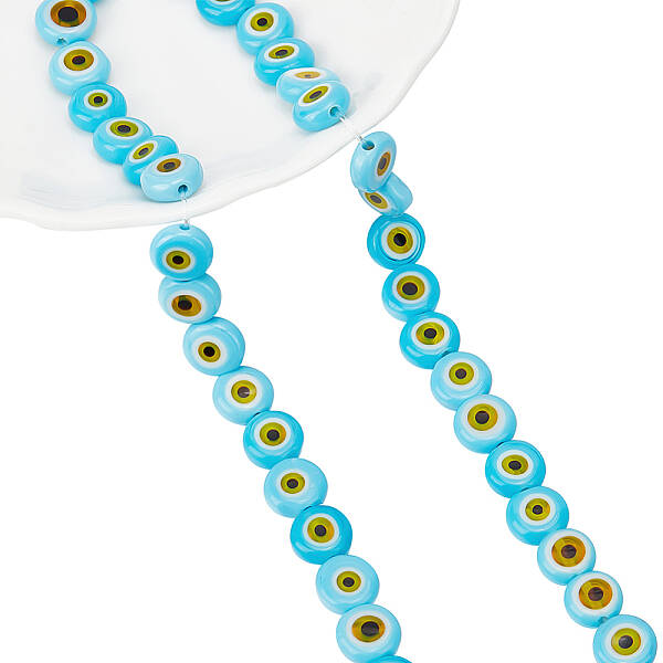 1 Strand Handmade Evil Eye Lampwork Beads Strands