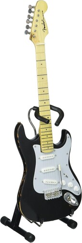 Eric Clapton Fender Strat Blackie Vintage Distressed 10 Inch Miniature Guitar