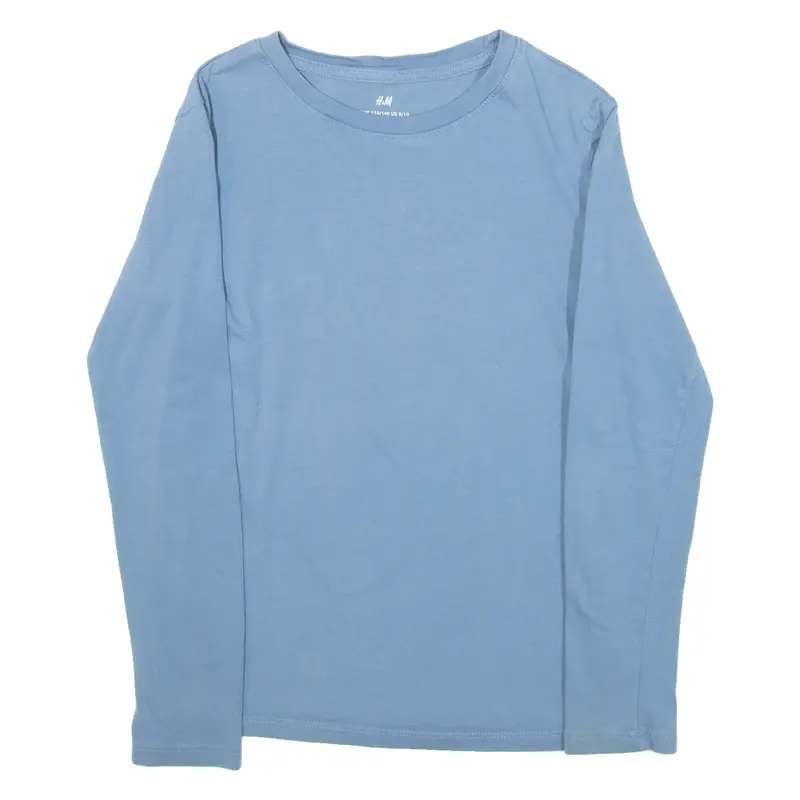H AND M Boys T-Shirt Blue Long Sleeve 9-10Y