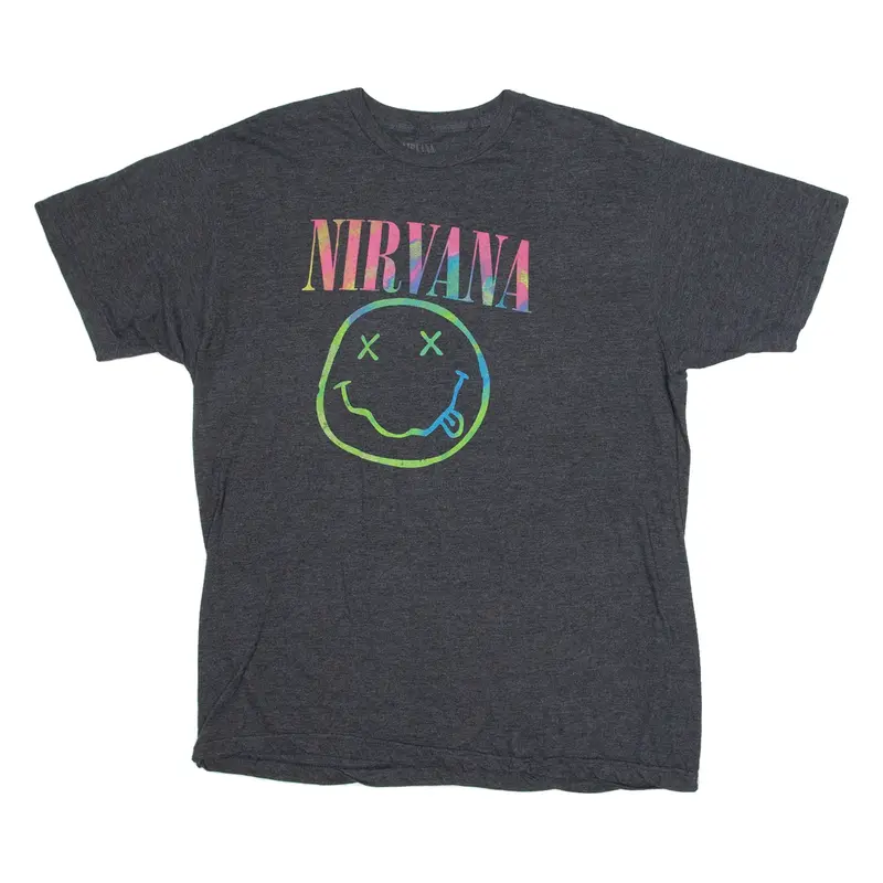 NIRVANA Mens Band T-Shirt Grey 2XL