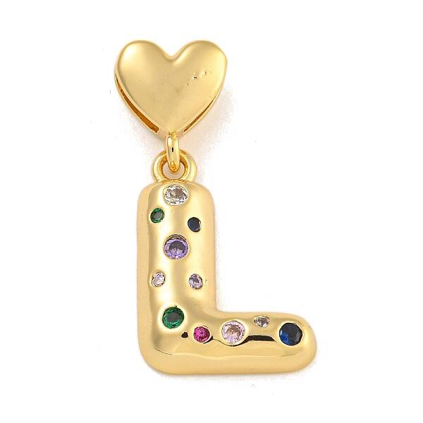 Brass Micro Pave Colorful Cubic Zirconia Pendants