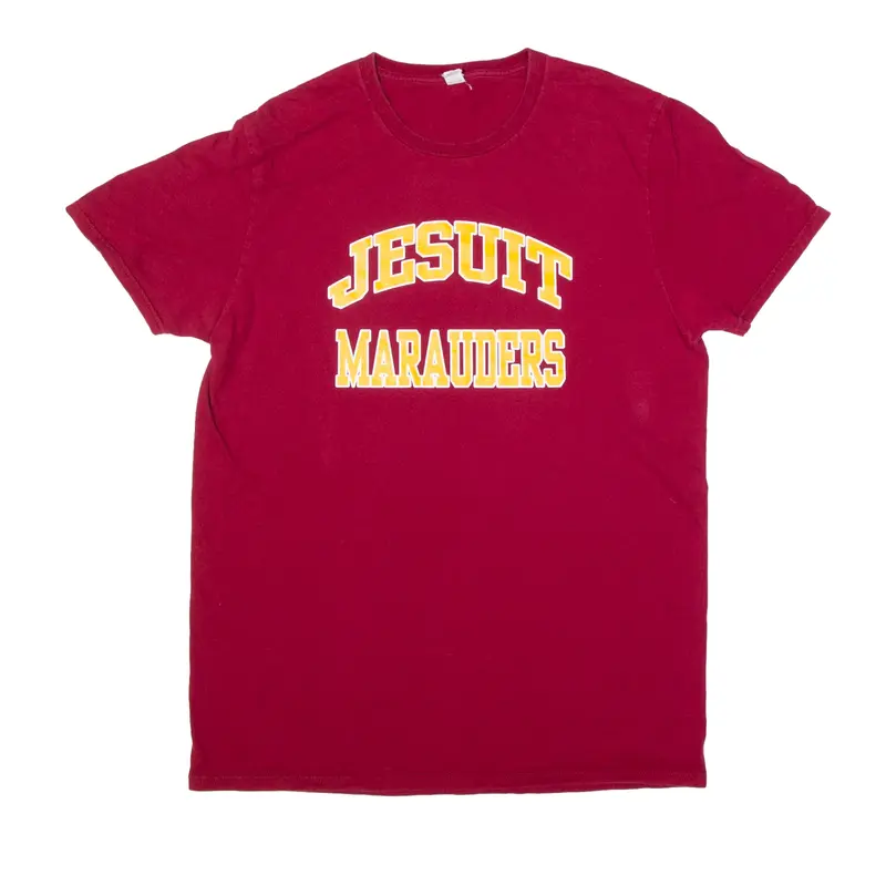 FRUIT OF THE LOOM Jesuit Marauders Football and Cheer USA T-Shirt Maroon Short Sleeve Womens M