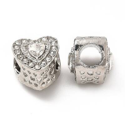Rack Plating Alloy Crystal Rhinestone European Beads