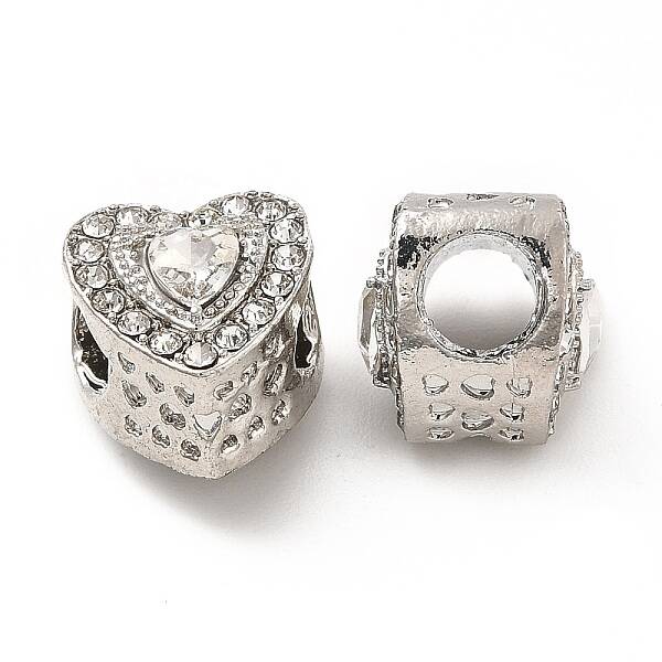 Rack Plating Alloy Crystal Rhinestone European Beads