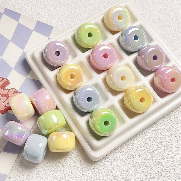 Spray Painted Plastic Beads