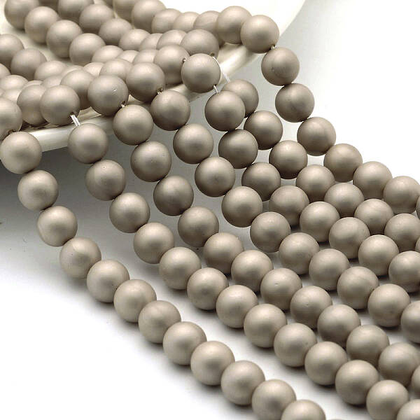 Round Shell Pearl Frosted Beads Strands