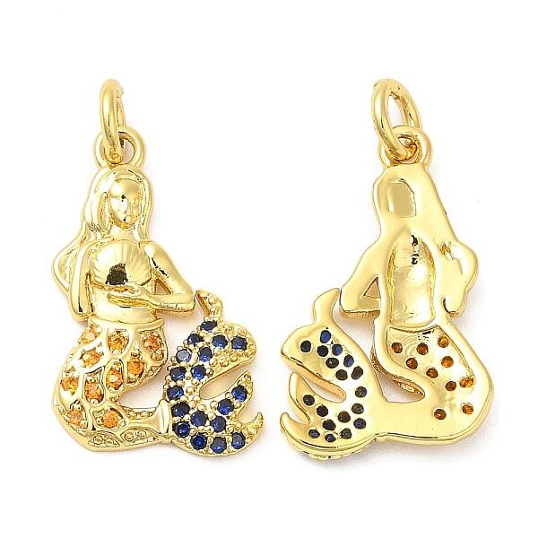 Brass Micro Pave Cubic Zirconia Pendants