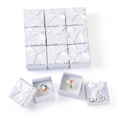 Bowknot Cardboard Paper Ring Gift Storage Boxes