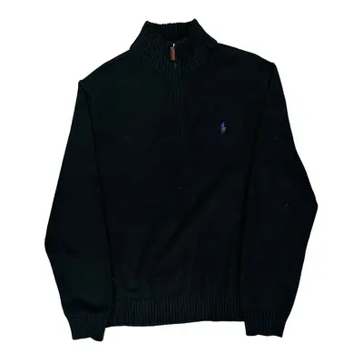 Ralph Lauren 1/4 Zip - XL Black Cotton