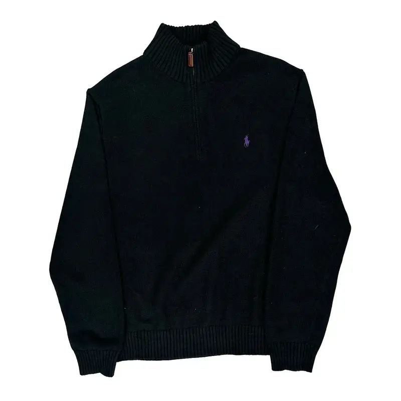 Ralph Lauren 1/4 Zip - XL Black Cotton