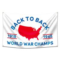 World War Champs Flag,3x5 Feet Back to Back Banner,Funny Poster UV Resistance Fading & Durable Man Cave Wall Flag with Brass ...