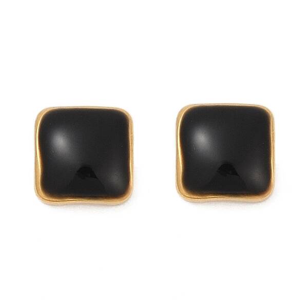 304 Stainless Steel Enamel Stud Earrings