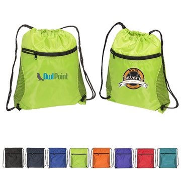150 Custom Mesh Drawstring Backpack - 210D Polyester