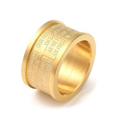 PVD Vacuum Plating 304 Stainless Steel Lord's Prayer Linking Rings