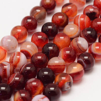 Natural Striped Agate/Banded Agate Bead Strands