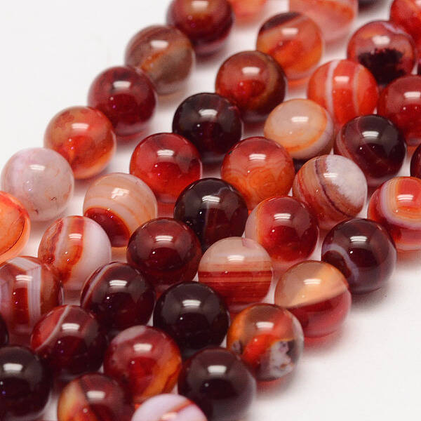 Natural Striped Agate/Banded Agate Bead Strands
