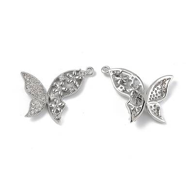 Brass Micro Pave Clear Cubic Zirconia Pendants