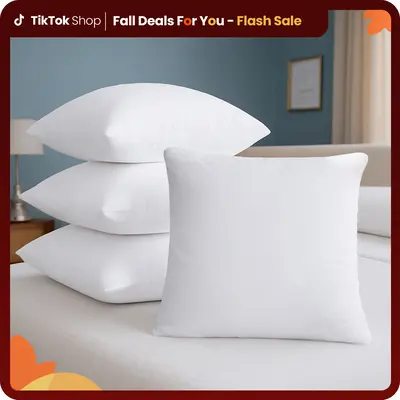 ăFall Deals For YouăUtopia Bedding White Soft Throw Pillows - 4 Pack Durable Memory Foam for Bed & Couch - Brushed Fabric...