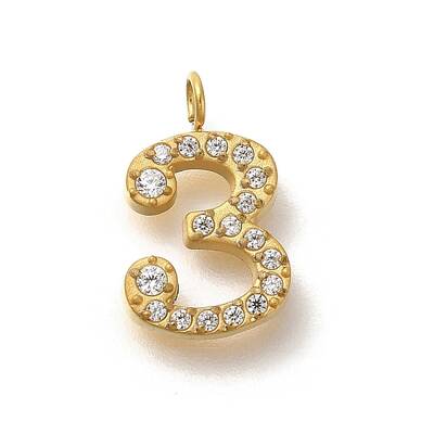 Ion Plating(IP) 304 Stainless Steel Micro Pave Cubic Zirconia Pendants