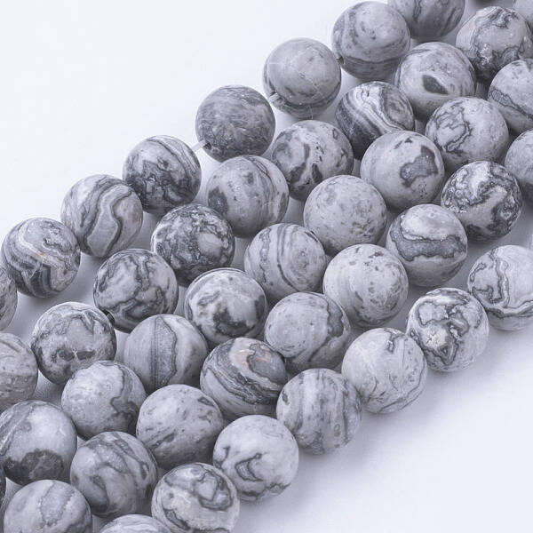 Natural Map Stone/Picasso Stone/Picasso Jasper Bead Strands