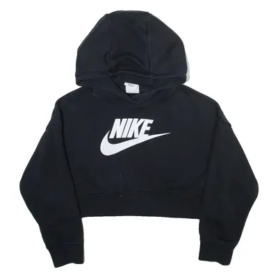 NIKE Cropped Girls Black Hoodie S